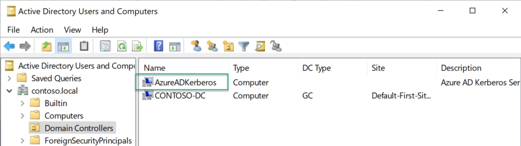 Open Image: Entra Kerberos server object verification in Active Directory