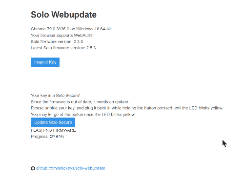 Open Image: Annoying prompts during Solokey firmware update
