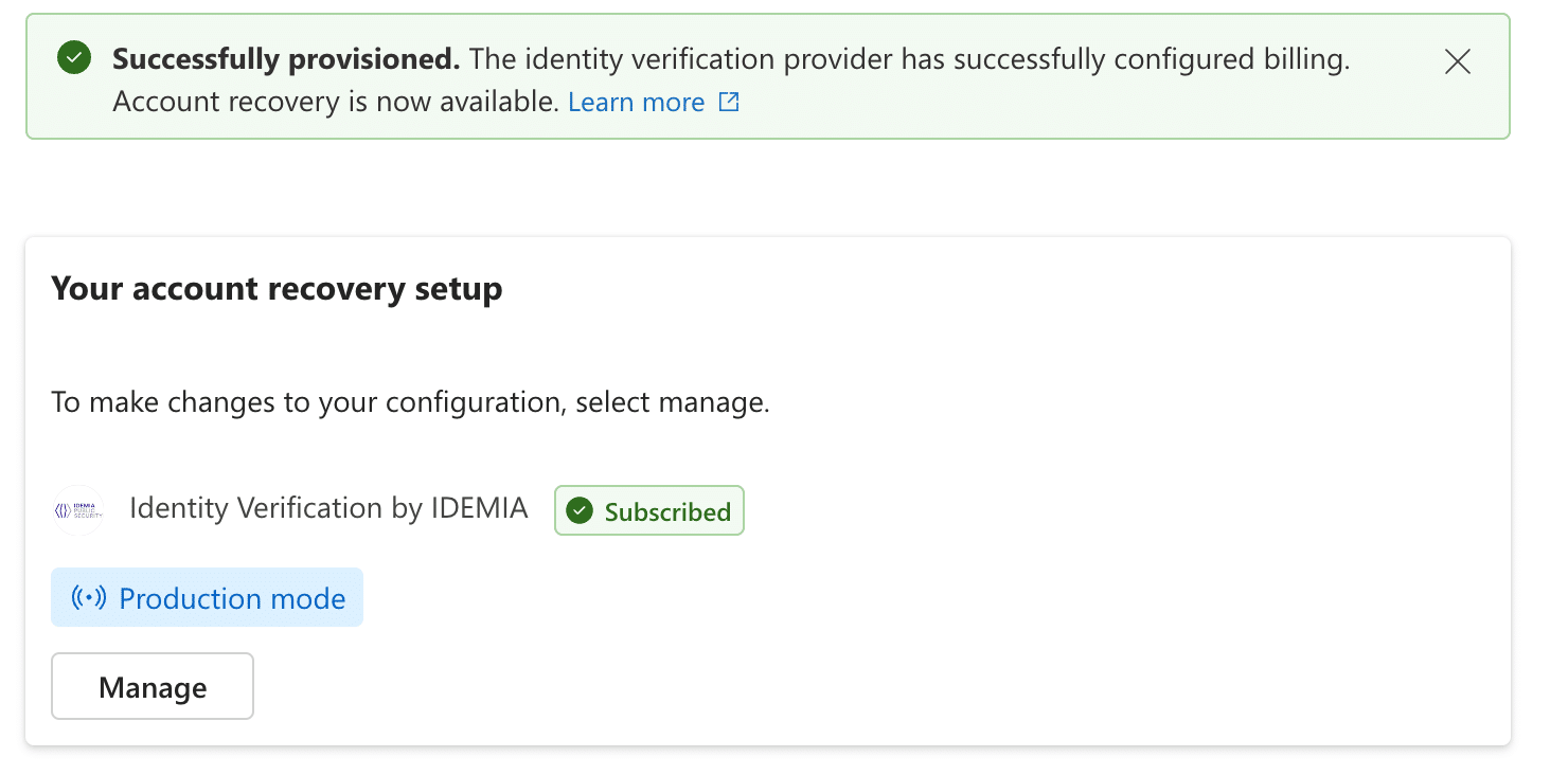 Open Image: SSAR fully configured showing Production mode with IDEMIA