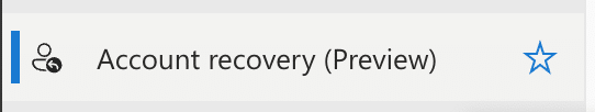 Open Image: SSAR Account Recovery button in Entra portal