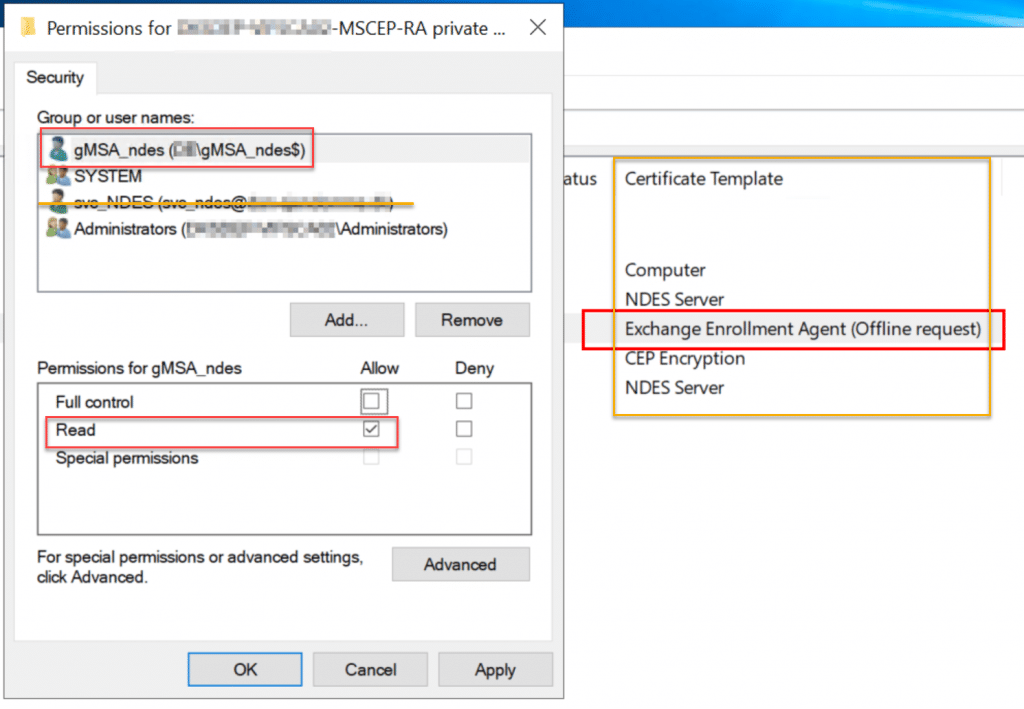 Open Image: Exchange Enrolment Agent certificate Private Keys
