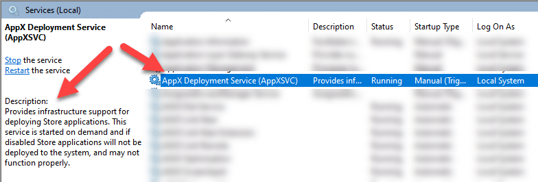 Open Image: AppX Deployment Service